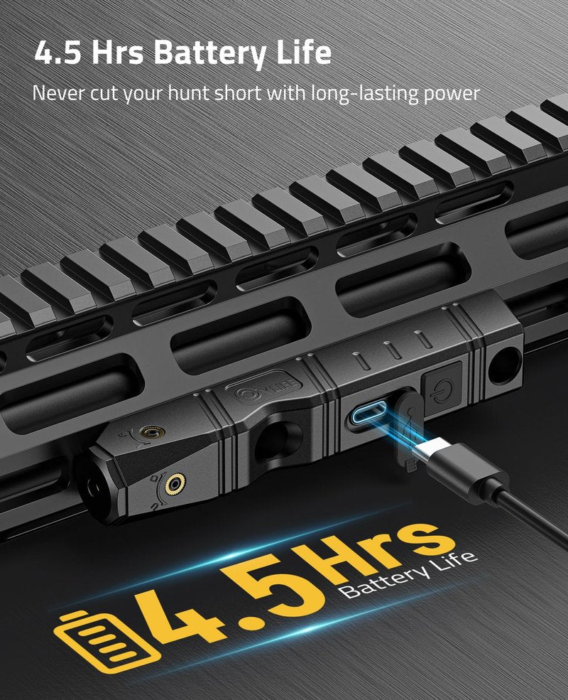 CVLIFE Laser Sight for Rifle, Red/IR/Green Laser Sight Compatible with M-Lok Rail Surface, Ultra Low-Profile Laser for Guns, Rechargeable M-Lok Laser with Strobe Function