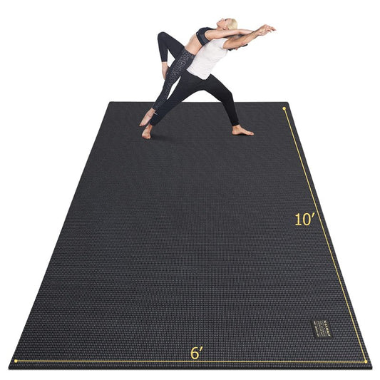 GXMMAT Large Yoga Mat 12'x6'/10'x6'/6'x8'(7mm), Extra Thick Workout Mats for Home Gym Flooring, Ultra Comfortable Non-Slip Quick Resilient Barefoot Wide Exercise Mat for Pilates, Stretching,Meditation