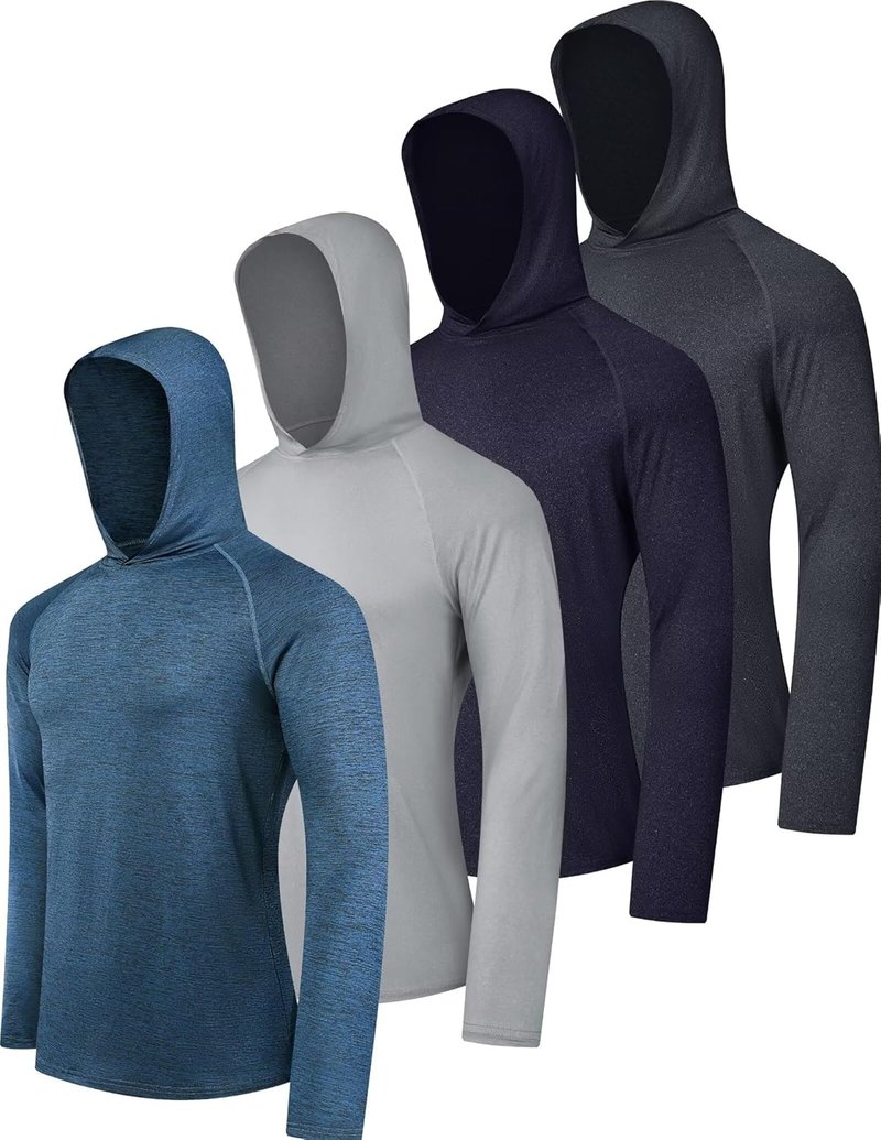 Men's Athletic Hoodies - UPF 50+ UV Sun Protection Fishing Shirt | Long Sleeve Rash Guard