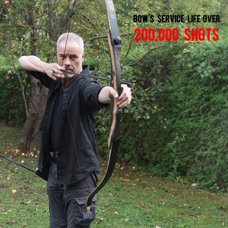 Recurve Bow and Arrows Kit for Beginners | 48-70 Inch Wooden Takedown Archery Set for Adults & Youth