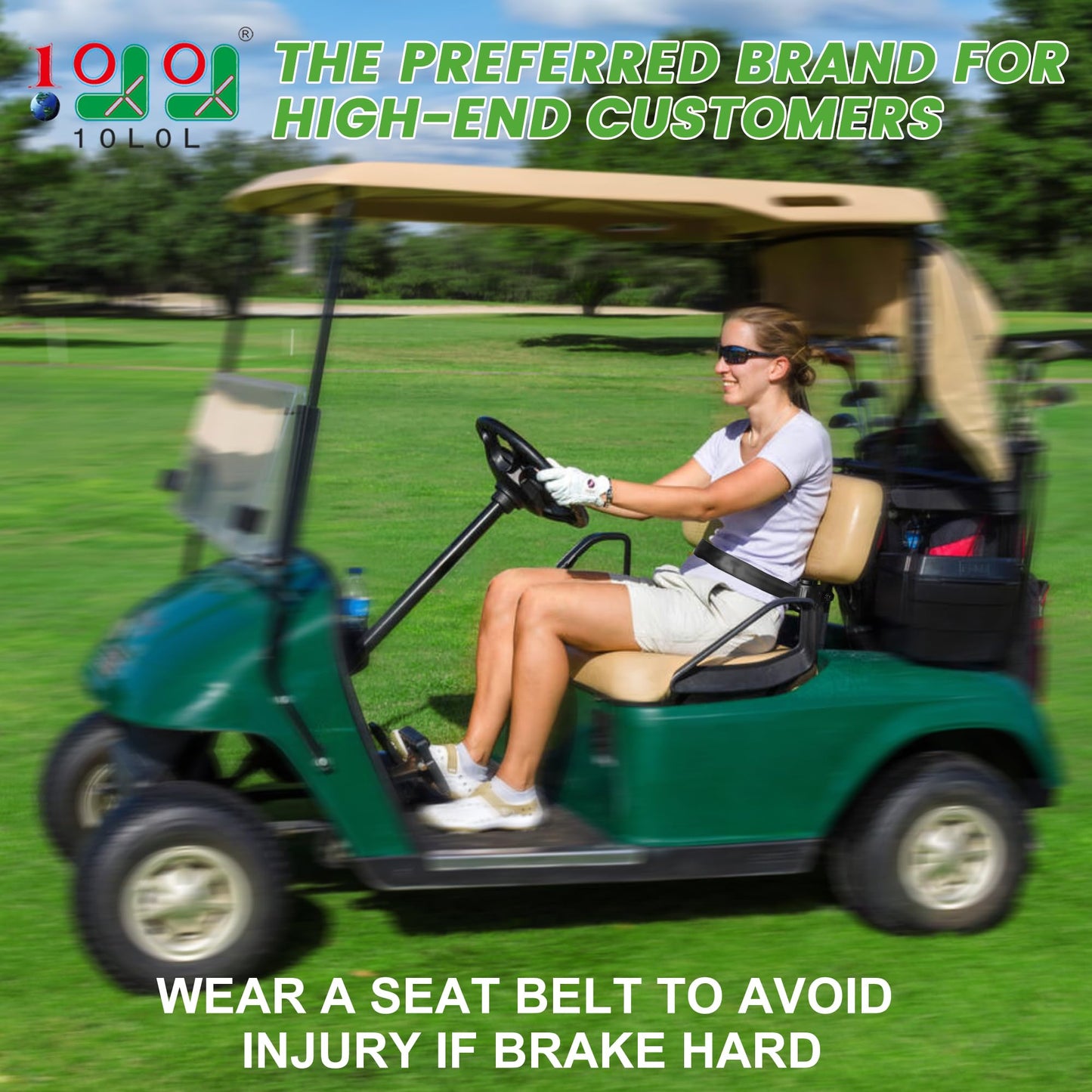 10L0L Golf Cart Front & Rear Seat Belt Kit for Yamaha, Club Car, EZGO Golf Cart Models,Universal Retractable Seat Belt Kit- 4PCS(Note: Without Mounting Bracket)