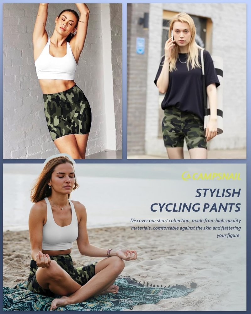 Biker Shorts for Women - High Waisted Spandex with Pockets | Tummy Control Gym & Yoga Shorts - 3"/5"/8" Sizes