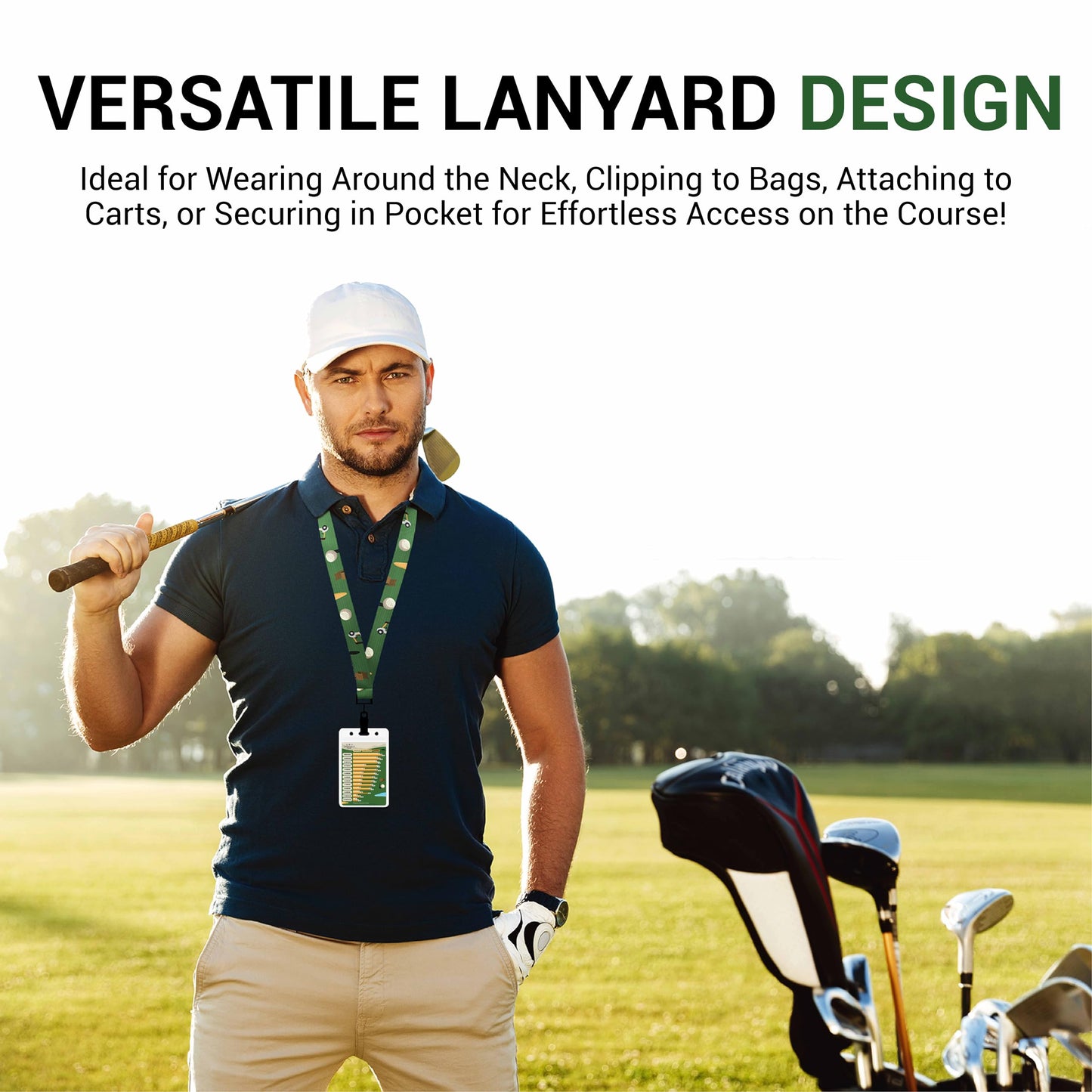 Sunsella Golf Club Range Chart & Golfing Rules Reference Guide | Club Yardage Distance Finder | Ideal Golf Bag Accessory & Golf Practice | Training Aids | Made in USA | Pocket Sized 3.54 in x 5.12 in
