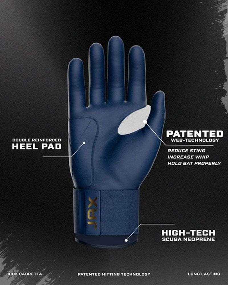 JAX Batting Gloves | Shadow Navy | Strap Cuff