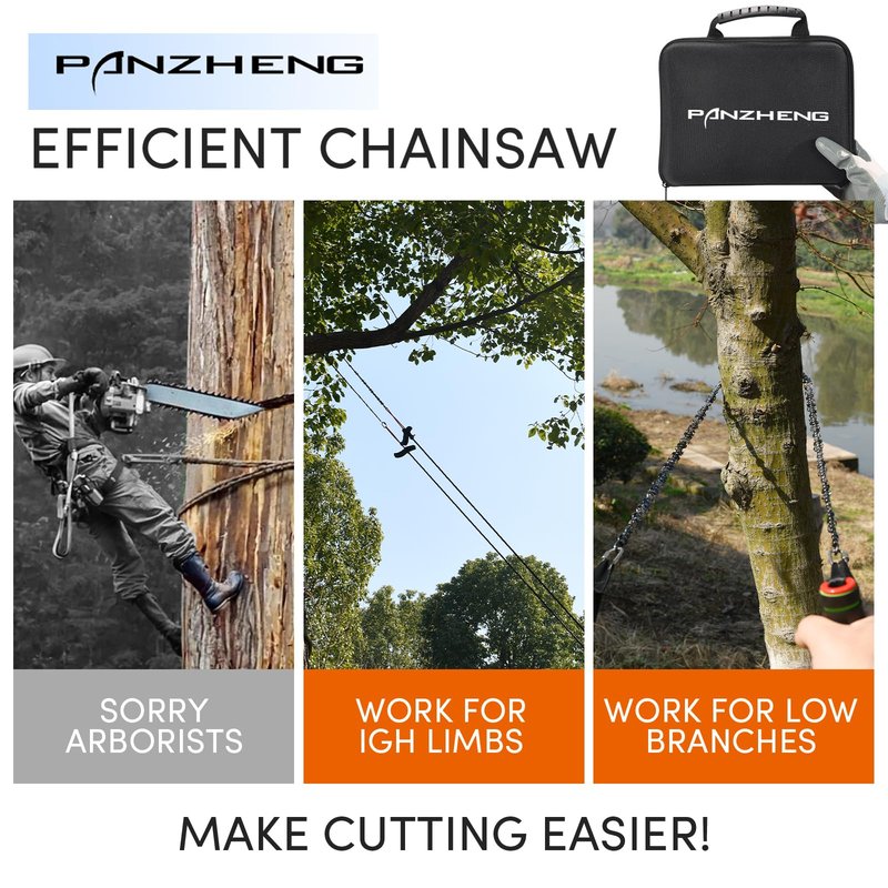 High Limb Rope Saws 55 inch Rope Saw for Tree Saw High Limb 72 Sharp Teeth on Both Sides, Pocket chainsaw with 11OZ Throw Weight, Tree Limb Cutter, Hand Saws for Tree Trimming