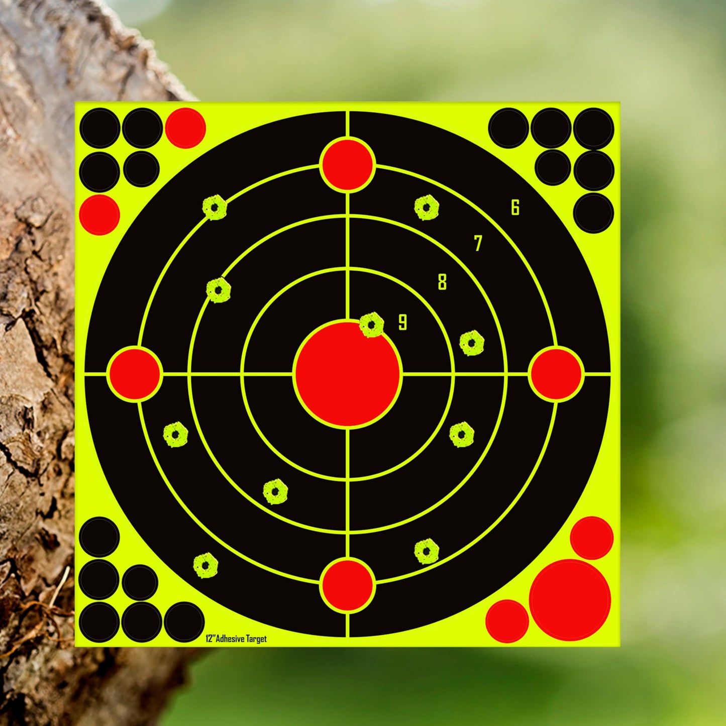 PTPHJEG 12x12 inch Silhouette Splatter Targets - Bright Fluorescent Yellow Easily seen on Impact When Hitting Target for BB Guns, airguns, Rifles, Indoor and Outdoor ranges (50 Pack)