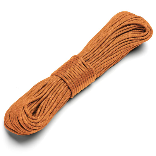 Texas Bushcraft Firecraft Cord - Utility Paracord Survival Rope, Parachute Cord for Survival Gear – 3 Extra Strands for Emergency Preparedness Fishing, Sewing and Tinder (Orange, 100 ft)