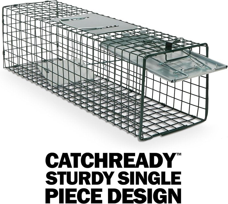 Humane Way Live Animal Trap - 24 Inch Safe Trap for Cats, Squirrels, Rabbits & Rodents | Easy No Assembly