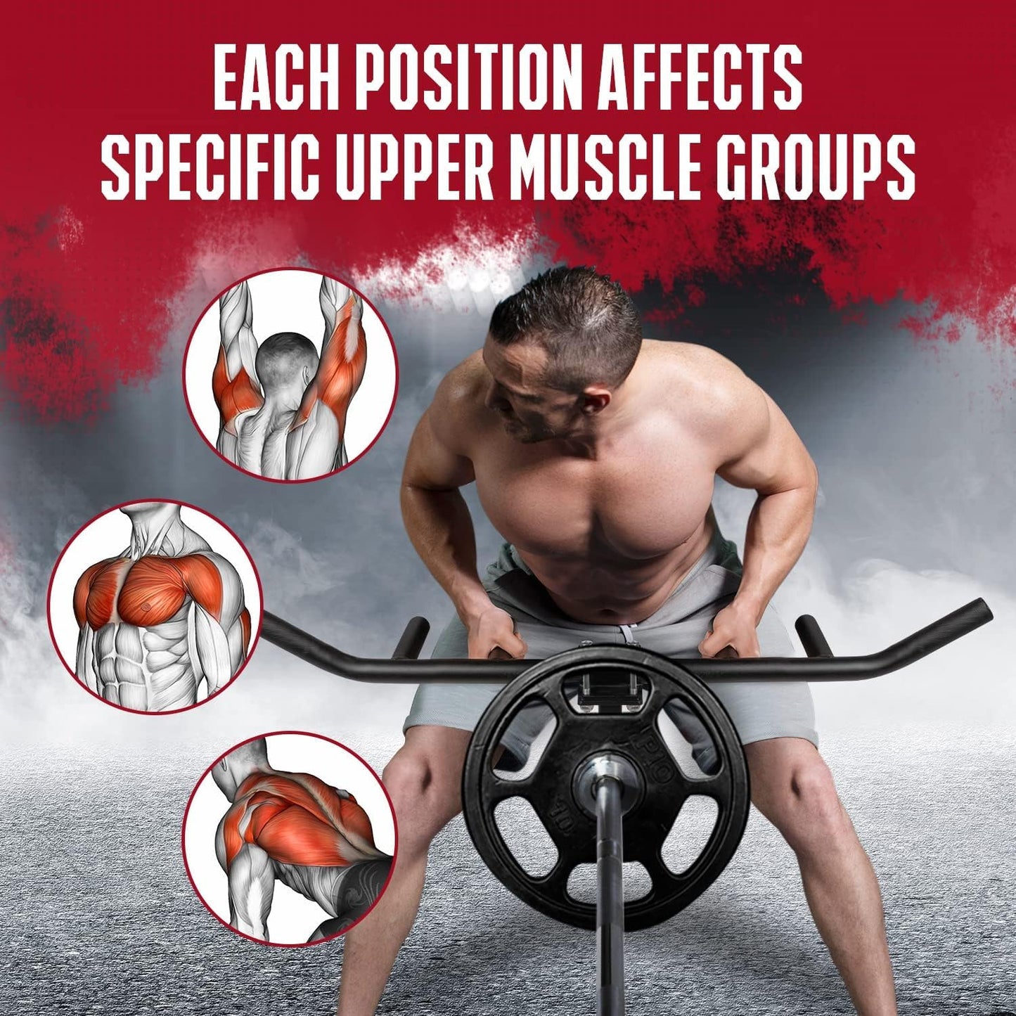 Yes4All 550lbs Multi Grip Rowing Handle, T Row Attachment for Muscle Training - Premium Steel 1 inch & 2 inch Bar Compatibility, Any Height Fit, Superior Grip