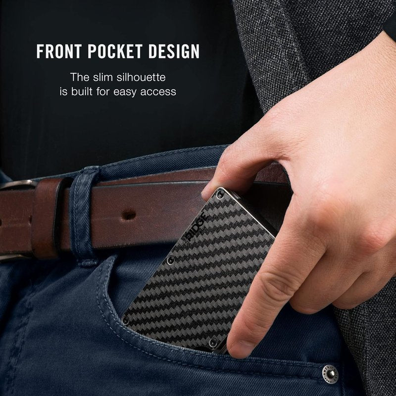 Ridge Wallet - Slim Minimalist RFID Protected Wallet for Men | Carbon Fiber, Compact Design