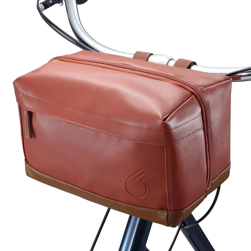 sixthreezero Front Handlebar Bike Bag, Bicycle Front Cargo Storage with Adjustable Straps, 7.5L Capacity, Brown