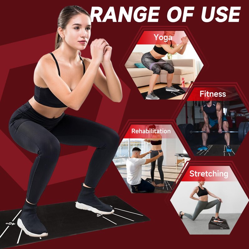 KaraCore Squat Wedge 15°-40° Slant Board with 5 Resistance Bands - Extra-Wide, Non-Slip Board for Deep Squats & Calf Stretching - 1000lb Capacity