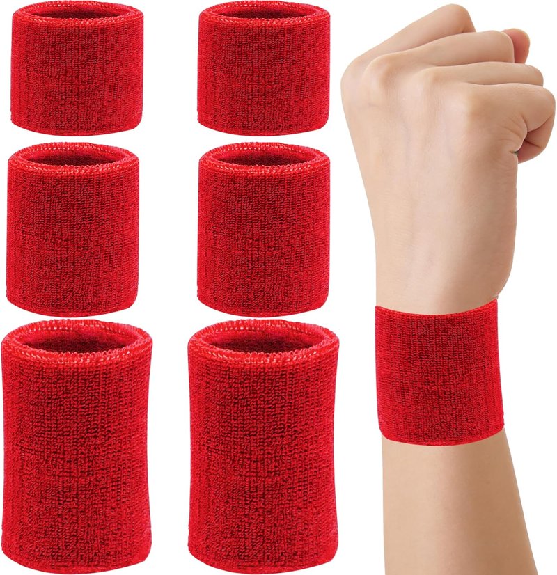 Multi-Sizes Sweatbands - Moisture-Wicking Athletic Wristbands for Men & Women | Black Cotton Terry Cloth, Perfect for Tennis, Basketball, Running & Gym