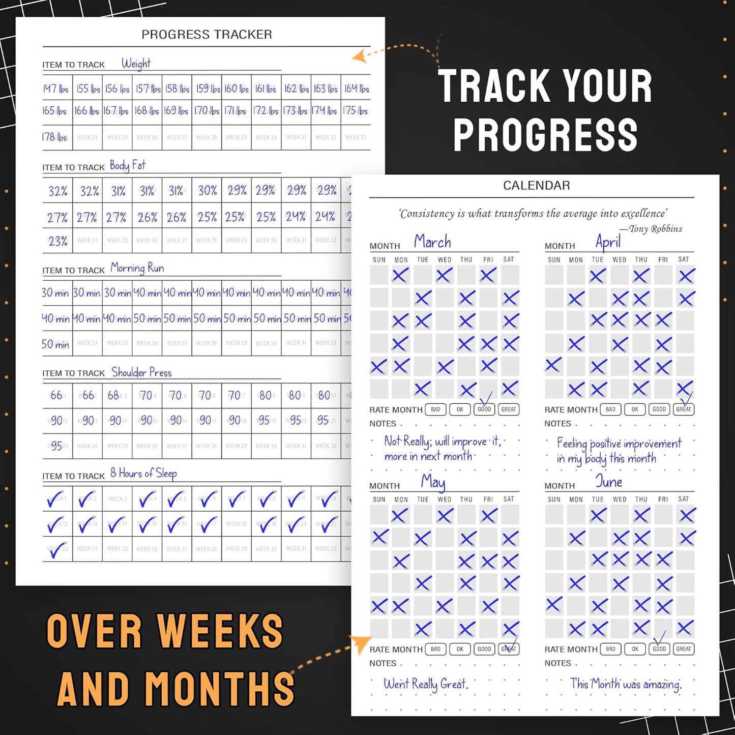 Fitness & Food Journal - A5 Hardcover Nutrition & Workout Planner for Men & Women | Sturdy Purple Log Book