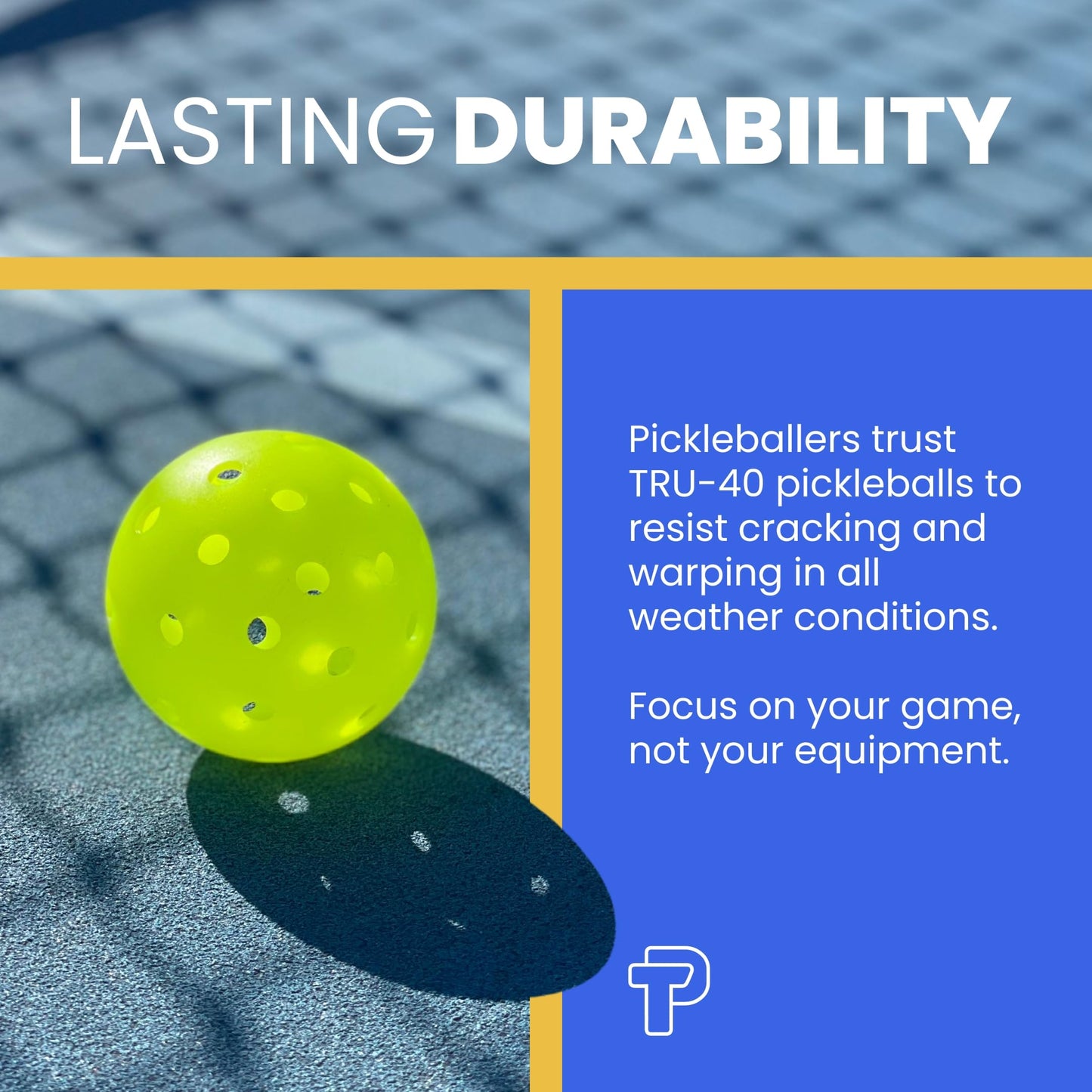TRUPICKLEBALL Tru-40 Outdoor Pickleballs - USAPA Approved Pickleball Balls for Recreational and Tournament Play - Available in 3, 12, 50, and 100 Packs (12)