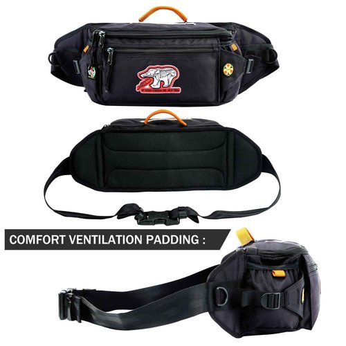 Rough Enough Tactical Fanny Pack for Men Crossbody Large Waist Bag for Travel Fishing Hiking Hunting Black 5L