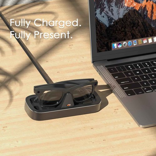 Charging Station for Meta Ray-Ban Glasses - Wayfarer, Skyler, Headliner & Oakley Meta HSTN Charger with LED Indicator, Space Gray