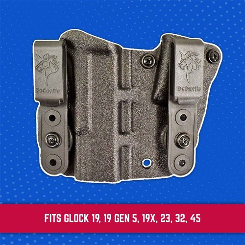 DeSantis Hidden Truth Gun Holster, Made with 100% Kydex, Pegasus Line, Integrated Magazine Pouch, Appendix-Carry Holster, Fits Glock 19/19X/23/45, Right Hand-Draw, Black