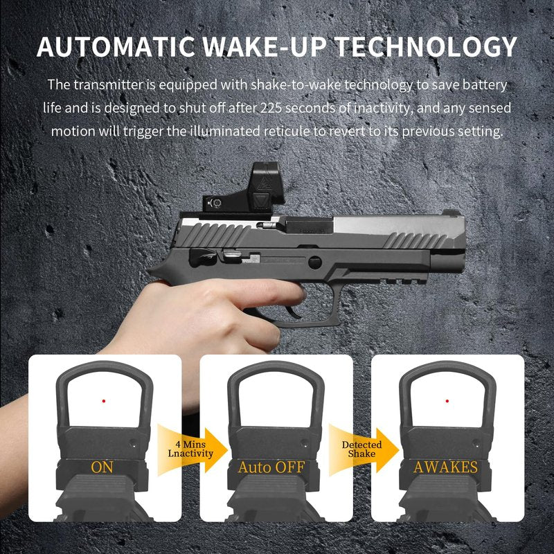 RD-III 3 MOA Red Dot Sight Shake Awake,1x30mm Open Reflex Sight for Pistols Optic with Picatinny Mount,Rugged Durable Aluminum Lightweight Waterproof