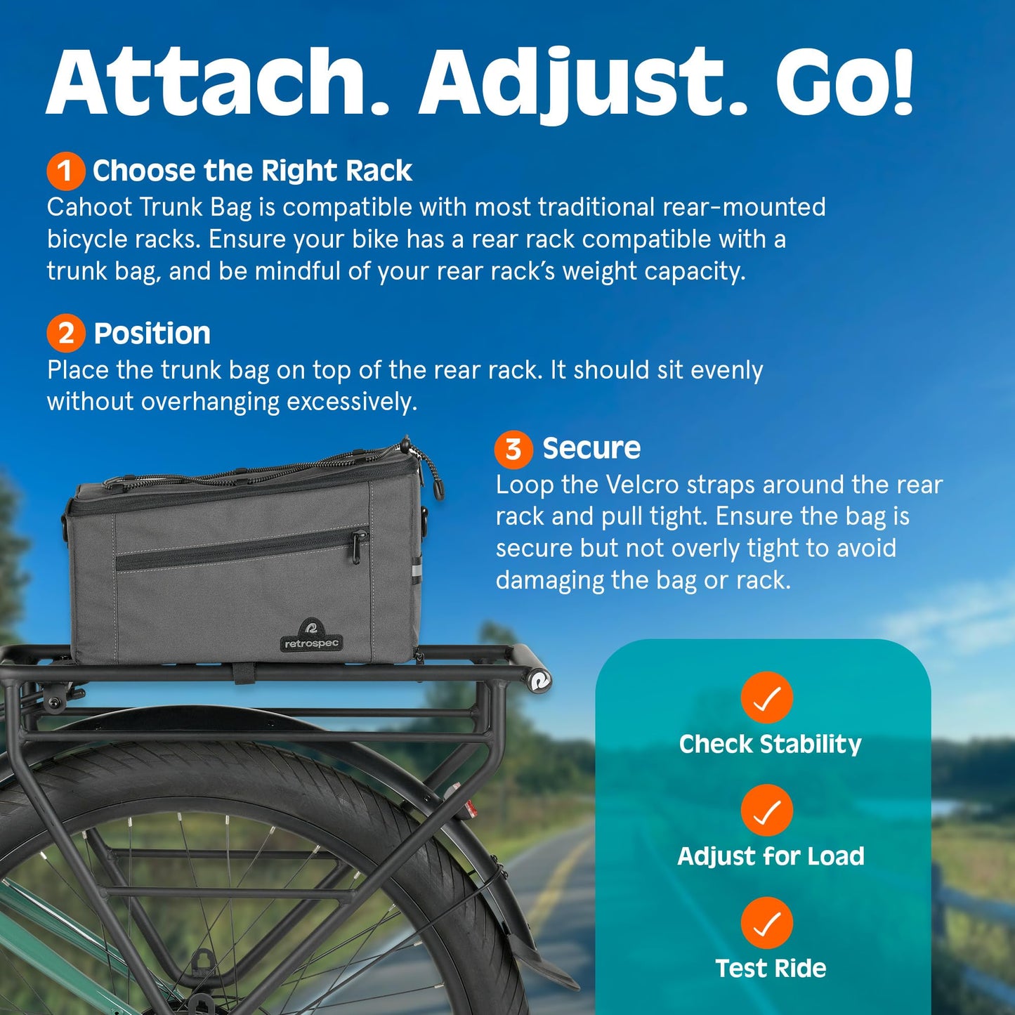 Retrospec Cahoot Waterproof Bike Trunk Bag - rPET Cycling Rear Rack Storage Bag with Rain Cover and Carry Strap for Commuter - E-Bike Compatible (7.75"x12.5"x5.75")