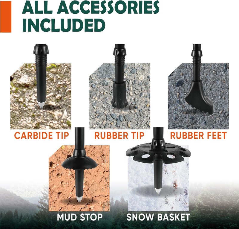 Trekology Trek-Z Cork Grip Trekking Poles - Lightweight Adjustable Hiking Sticks | Compact Travel Design, Aluminum
