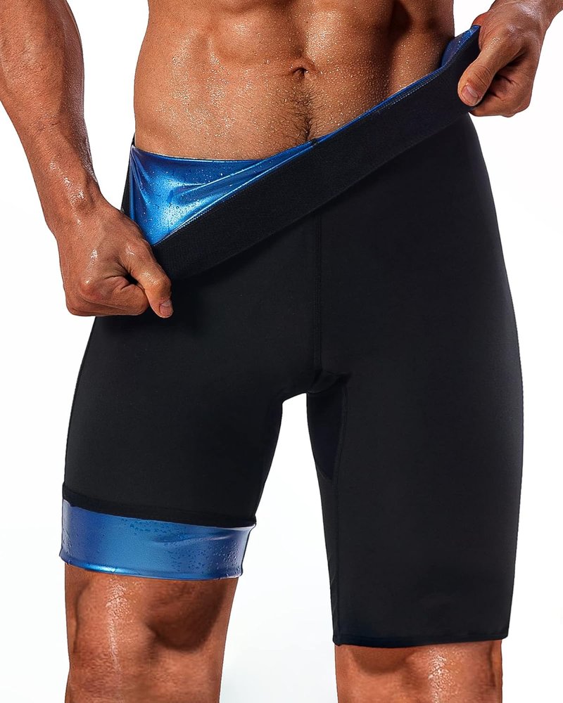 Men's Sauna Sweat Short Pants - Hot Thermo Compression Leggings for Workout & Body Shaping | High Waist Design