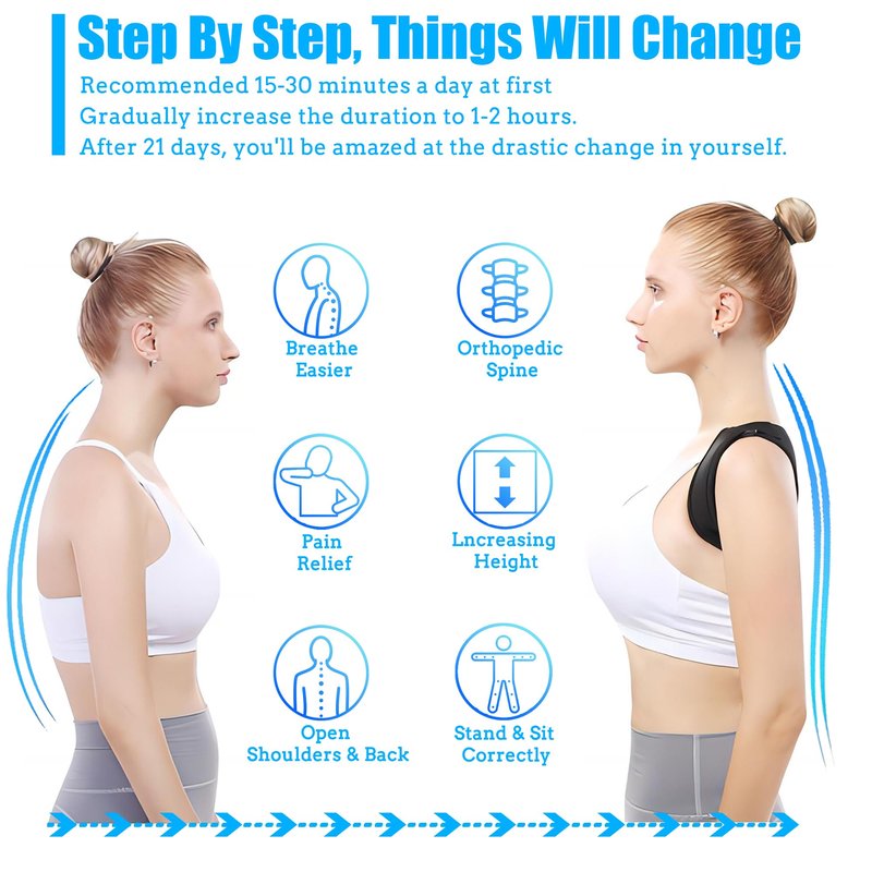 HVRCRK Posture Corrector for Men And Women - Back Support Brace - Relieve Upper Regain Confidence