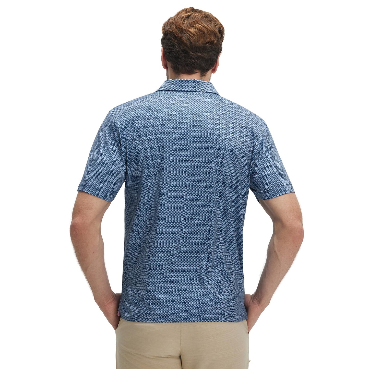 M MAELREG Mens Golf Shirt Short Sleeve Dry Fit Print Moisture Wicking Performance Patterns Collared Polo Shirt