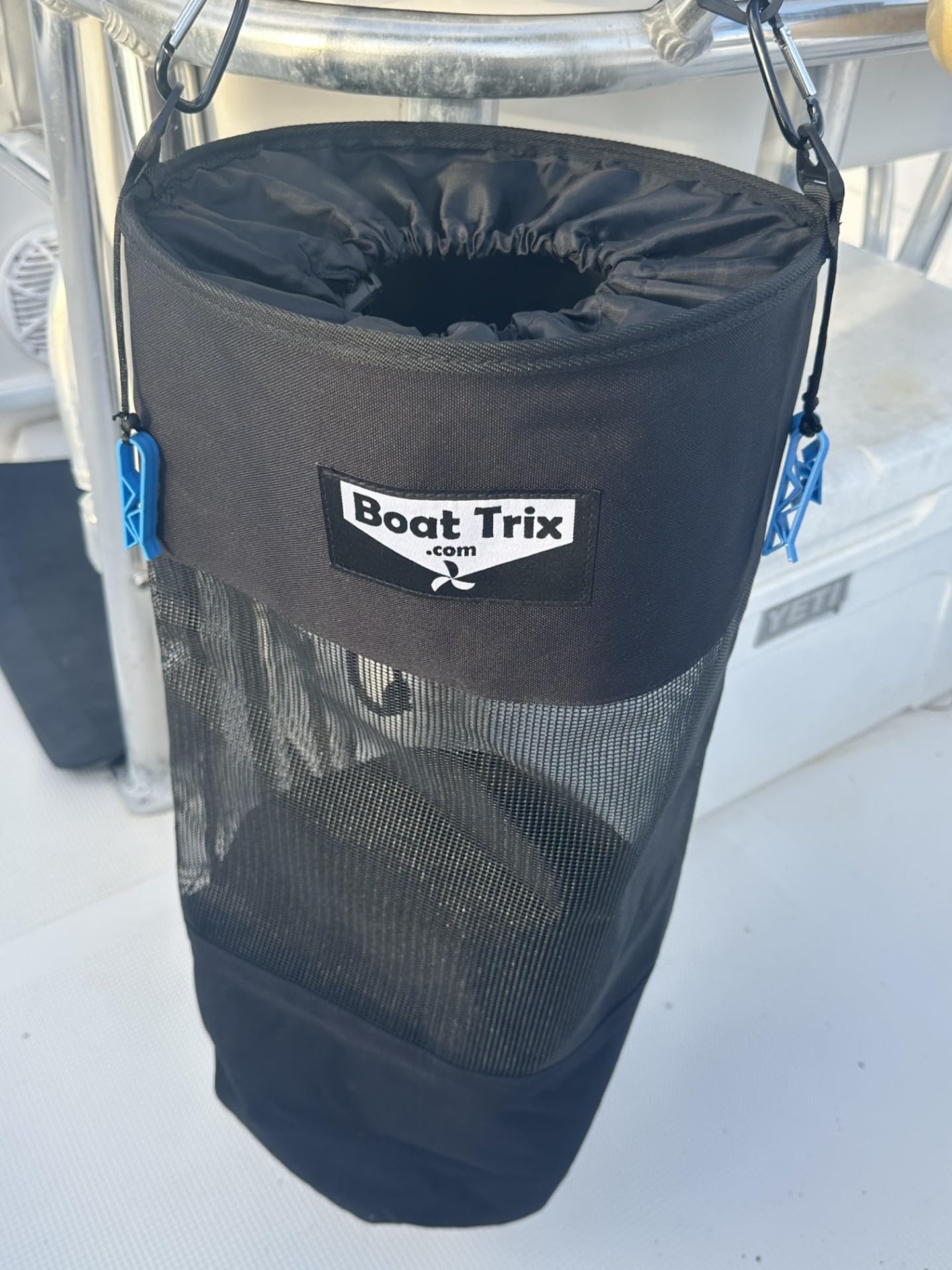 Boat Trash Bag - Large Versatile Hoop Mesh Garbage Bag designed for Use with/or without a bag liner