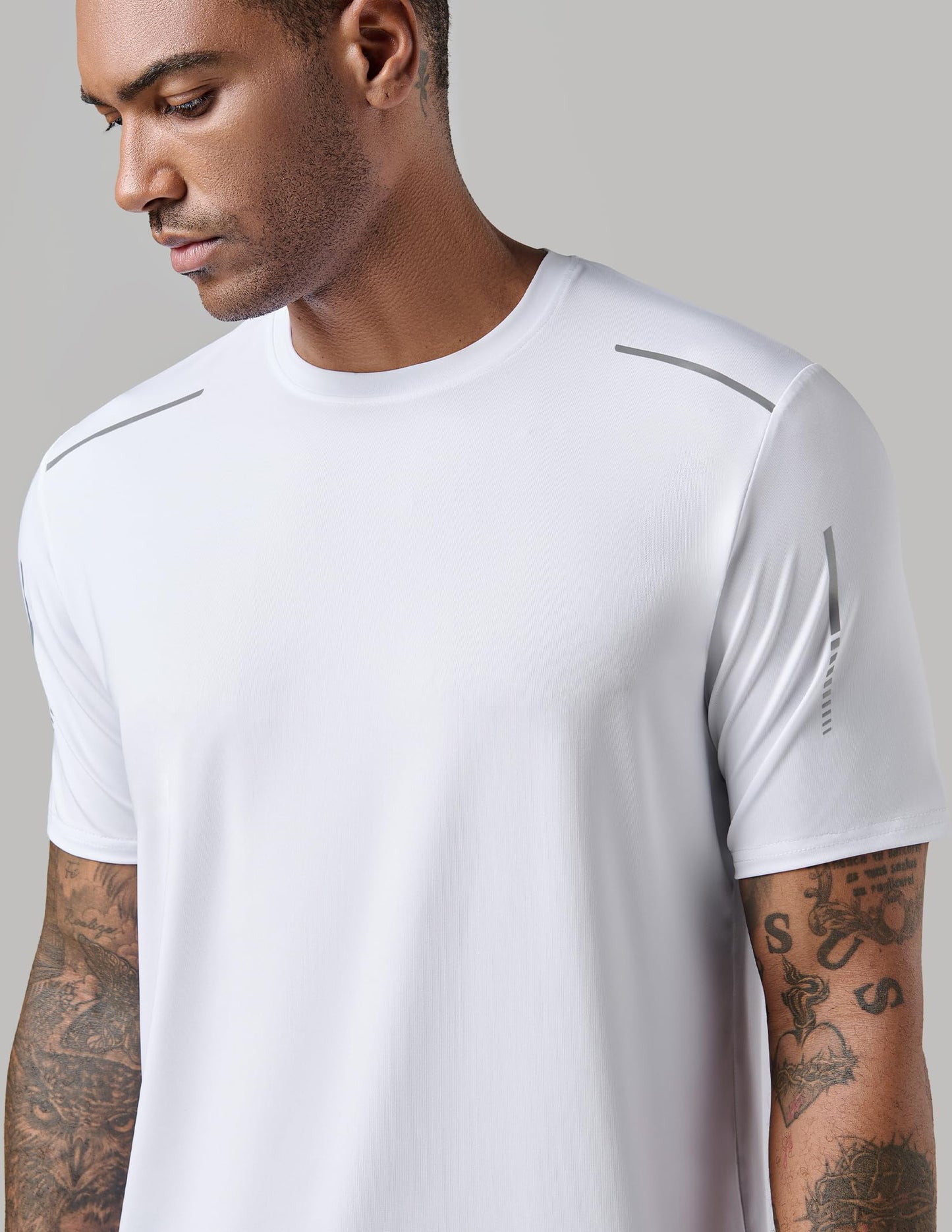 5 Pack Men’s Active Quick Dry Crew Neck T Shirts | Athletic Running Gym Workout Short Sleeve Tee Tops Bulk (Set 17, Medium)