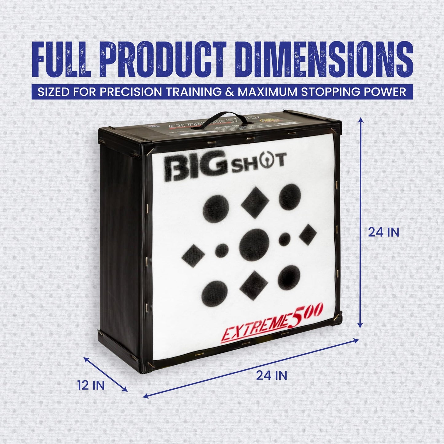 BIGSHOT Iron Man Xtreme 500 FPS Archery Target – 24" High-Compression Field Point Block for Crossbow, Compound & Airbow Practice Outdoors – Easy Arrow Removal, All-Weather Frame, High-Density Target