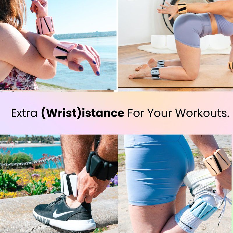 OmWeights - Wrist and Ankle Weights for Women and Men | Elevate Your Workouts With Weighed Bangles | Cardio, Yoga, and Pilates Ankle Weights For Women and Men | Adjustable Leg and Arm Weights 1lb Each (Meadow Mint)