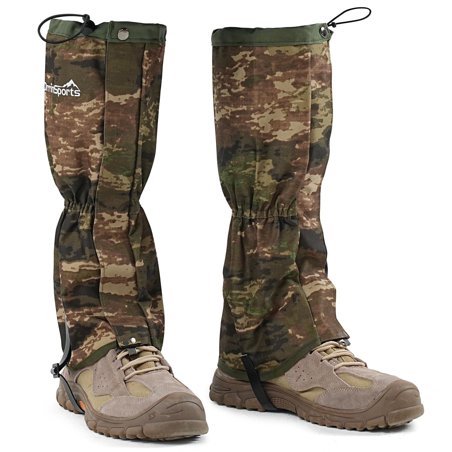 Waterproof Leg Gaiters for Men and Women Adjustable Snow Boot Gaiters for Hiking in Hunting Sand and Mud Mountain Climbing or Snowshoeing (Camo M)