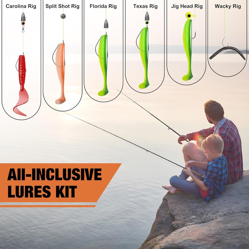 Complete Fishing Lures Kit - Tackle Box with Crankbaits, Minnows, Frogs & More | Bass, Panfish, Trout Accessories