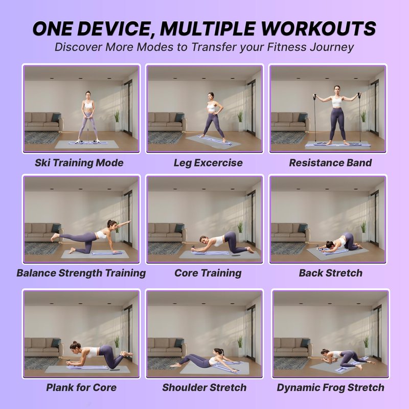 Pilates Board 8-in-1 Set by DAZIFIT - Portable Reformer with Resistance Bands, Handles & Non-Slip Socks - Foldable Workout Equipment for Core, Glutes, Legs & Arms - Compact Fitness for Home