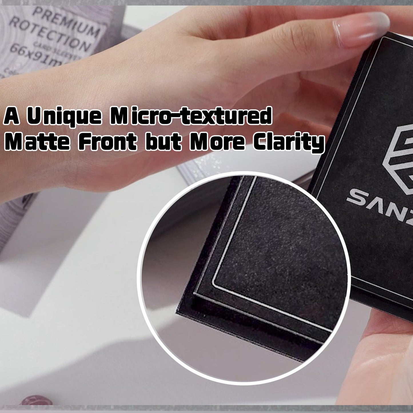 SANZIE Penny Card Sleeves Matte Card Sleeve Deck Card Protector Sleeves Trading Card Sleeve Fit for MTG, TCG, PTCG and Trading Cards 68 Count (Deep Gray)