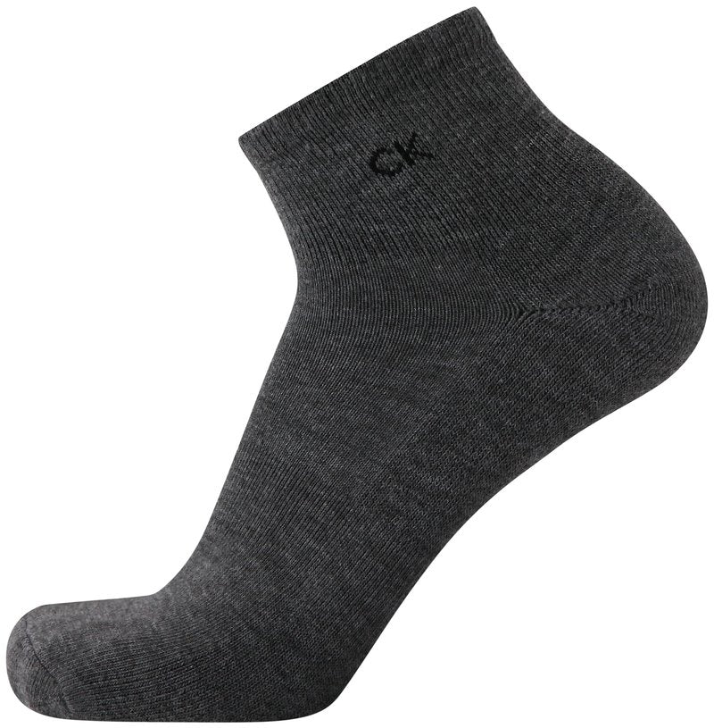 Calvin Klein Mens Quarter Socks - 6 Pack Cushioned Mini Crew Athletic Socks for Men, Ideal for Running, Sport, and Hiking, Size 7-12, Brown Heather