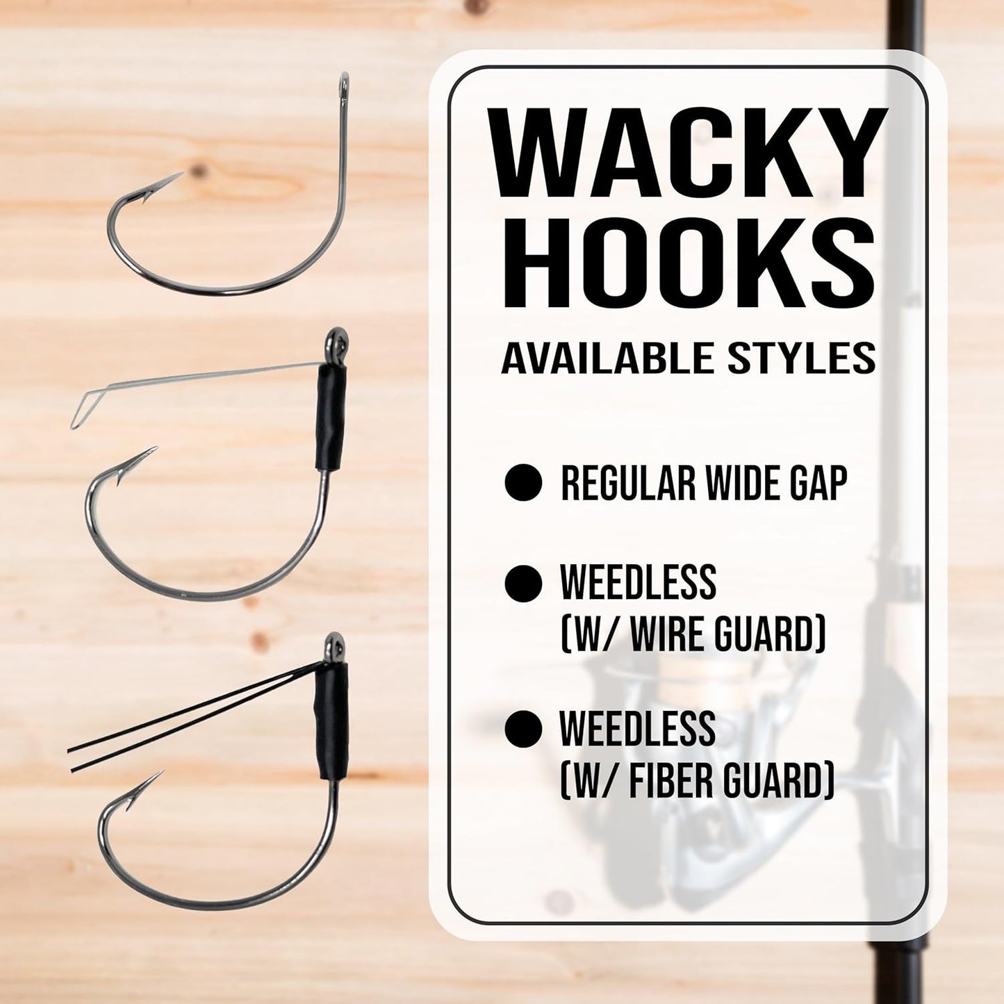 Wacky Hooks - Ultra Sharp Weedless Fishing Hooks | 25 Pack Neko Rig Hooks for Bass Fishing