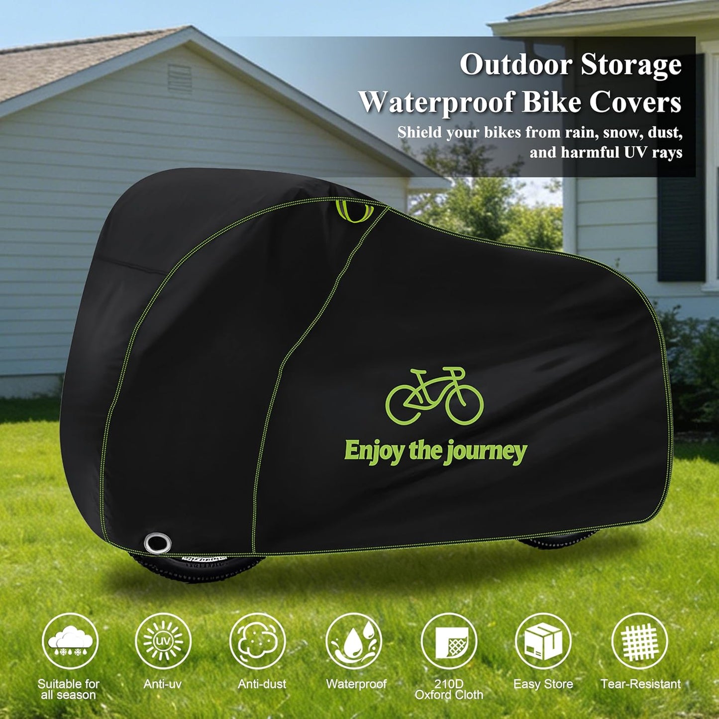 Waterproof Bike Cover - Outdoor Protection for 1 Bike | UV, Rain, Dust & Wind Proof with Lock Hole