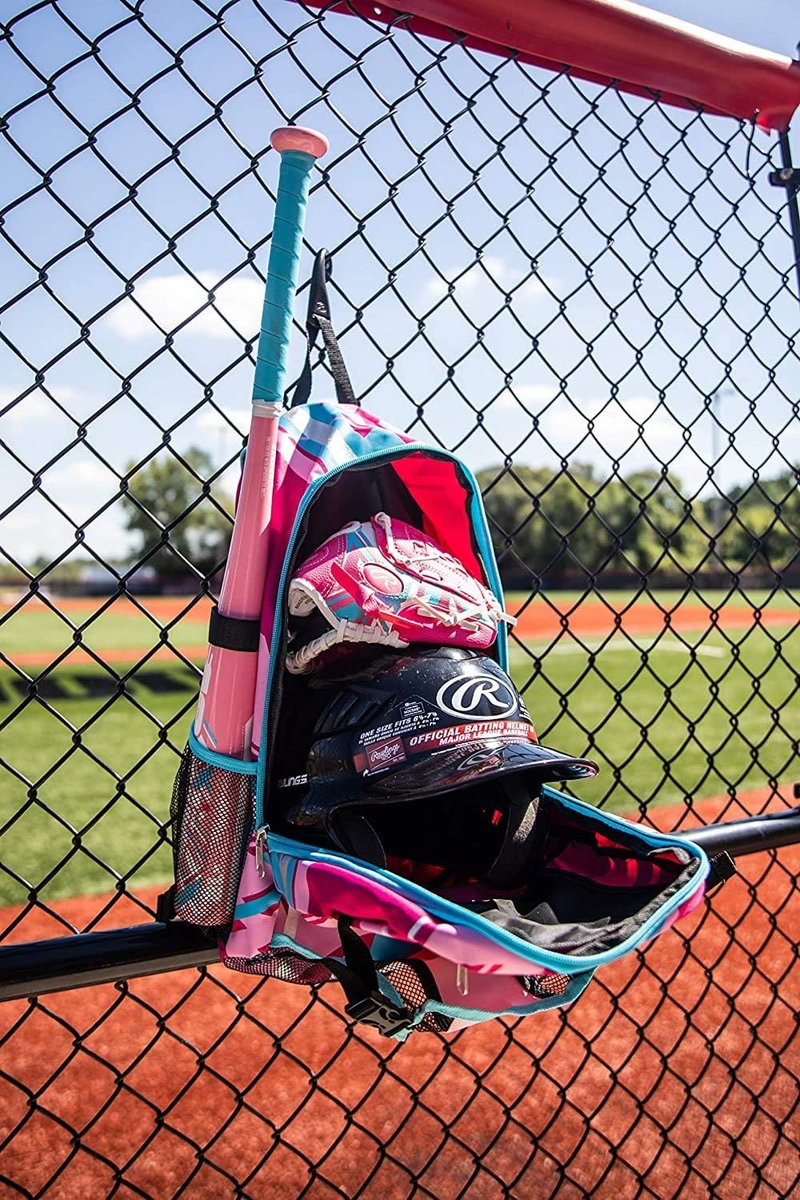 Rawlings T-Ball & Youth Baseball Backpack - Stylish Pink Equipment Bag for Kids