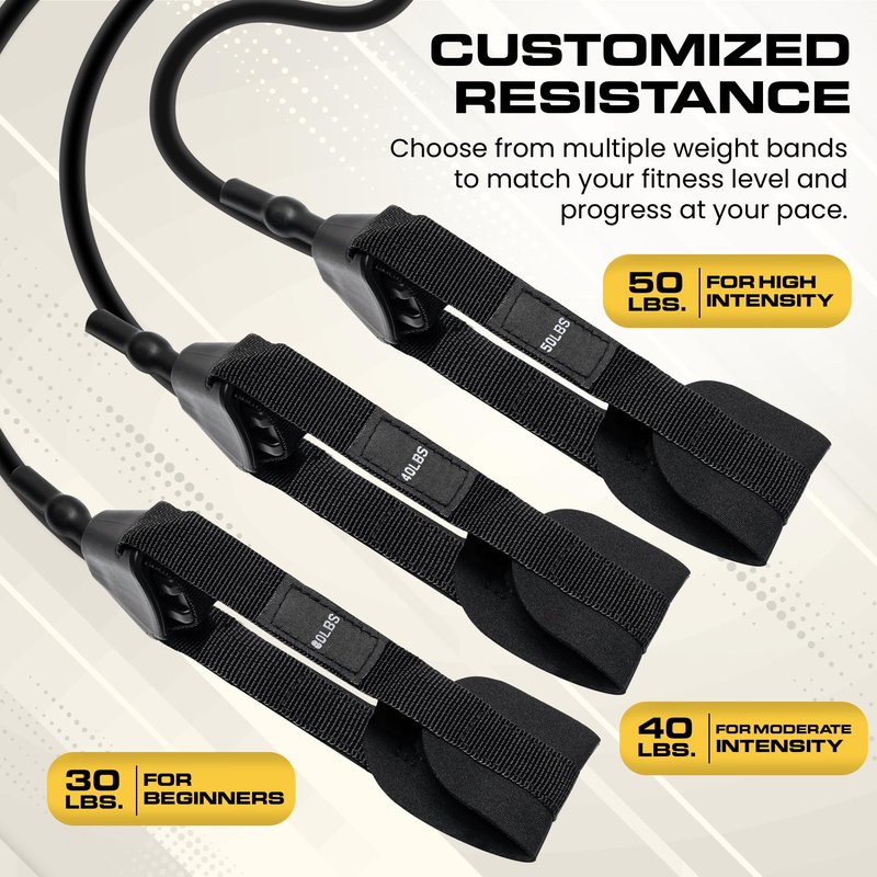 Pilates Bar Kit with Resistance Bands for Women & Men(30,40,50 Lbs), Pilate Bar with Non-Slip Foot Belts, 3-Section Pilates Bar Workout Equipment for Legs, Hip, Waist and Arm