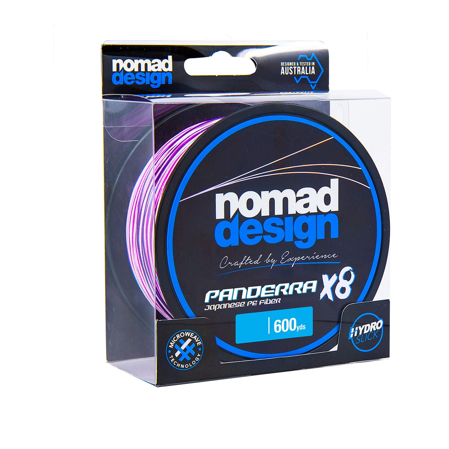 Nomad Design PANDERRA Cyan Multicolor X8 Braid 600YDS (Dia.0.40mm) 65 pounds - Premium Multicolor PE Fiber Fishing Line with Micro Weave Technology, Hydroslick Coating, and Increased Casting Distance