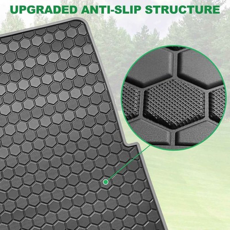EZGO TXT Golf Cart Floor Mat, Upgraded Full Coverage Liner Mat Replacement Install Easily Thick Rubber Anti-Slip, Fit EZGO TXT (1994+), EX1 (2020), Valor, Cushman Workhorse&Express S4 Gray Trim