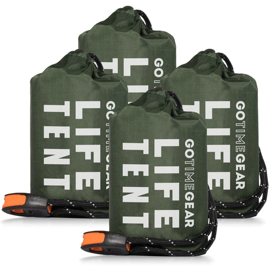 Go Time Gear Life Tent Emergency Survival Shelter – 2 Person Emergency Tent – Use As Camping Tent, Survival Tent, Emergency Shelter, Tube Tent, Survival Tarp - Includes Survival Whistle & Paracord