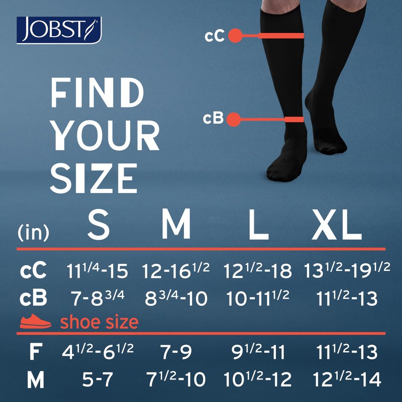 JOBST ACTIVA Athletic 20-30 mmHg Compression Socks for Travel and Sports, Designed for Women and Men, Knee High, Closed Toe, White, Large