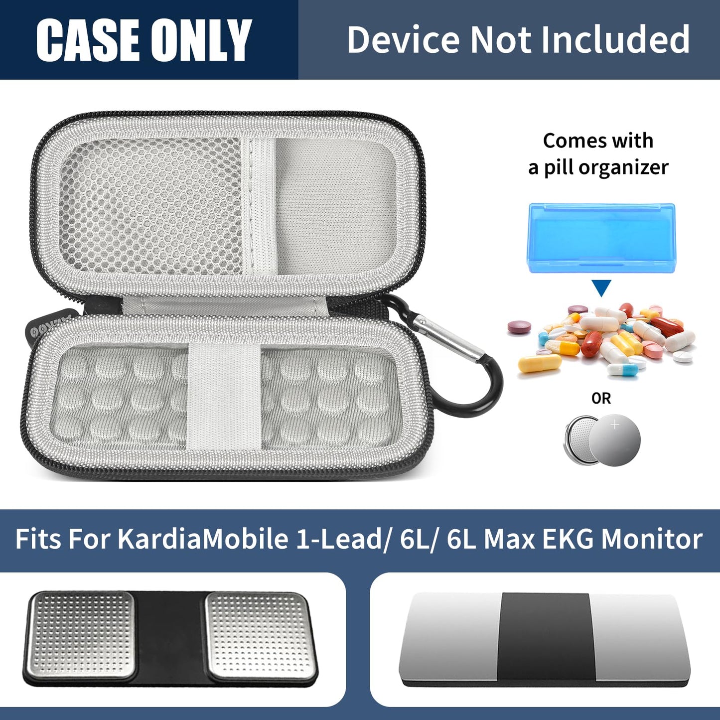 ALKOO Heart Monitor Case for AliveCor KardiaMobile 1-Lead, 6L & 6L Max