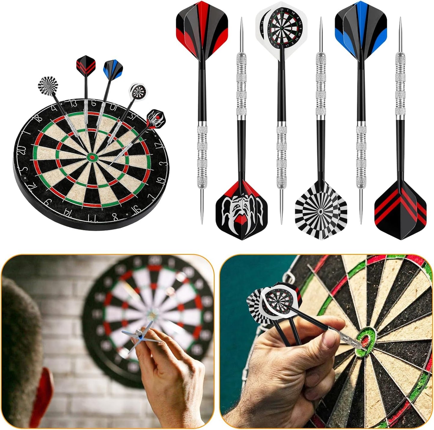 Professional Steel Tip Darts Set - 14g Metal Darts for Dartboard | Durable Metal Tips