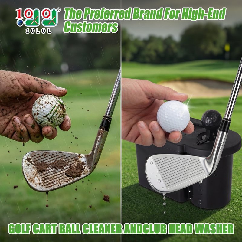 10L0L Golf Cart Ball Washer and Club Head Cleaner Kit Detachable Golf Club Head and Ball Washer Golf Cleaner for EZGO Club Car Yamaha