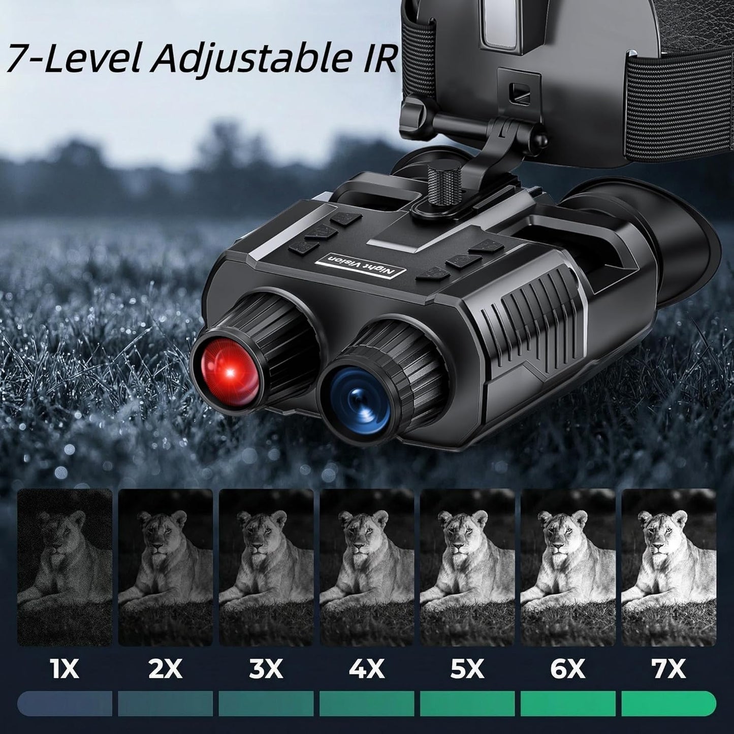 4K HD Night Vision Goggles - Tactical Infrared Binoculars with 8X Zoom | Dual 1.4" Screen, 3000mAh Battery, 32GB Card