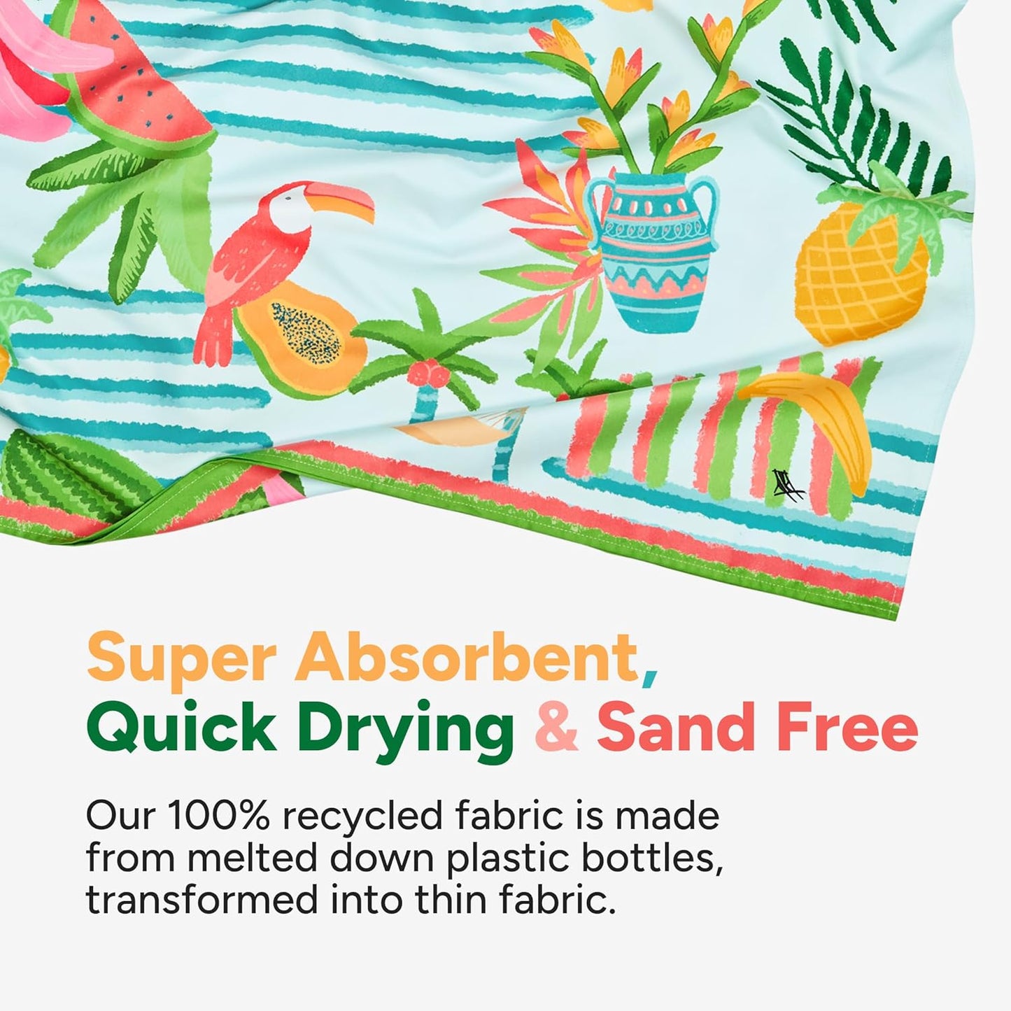 Dock & Bay Quick Dry Beach Towel | Sand-Free, Lightweight, Eco-Friendly - Large 160x90cm